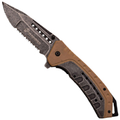 U.S. Marines A1044TB Half Serrated Blade Folding Knife