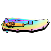 Masters Collection Sculpted Art Stainless Steel Handle Folding Knife