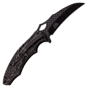 Masters Collection Laser Etch Titanium Coated Folding Blade Knife