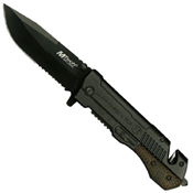 MTech USA Gun Shape Aluminum Handle Folding Knife - Black