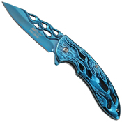 MTech USA Flame Cut Out Pattern Blade Folding Knife