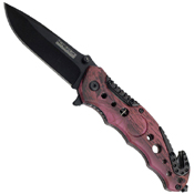Tac-Force Aluminum Handle W/ EMT Medallion Folding Knife 