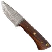 True Damascus Fixed Knife - Walnut Wood Handle