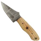 Damascus Fixed Knife w/Olive Wood Handle