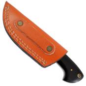 Damascus Fixed Blade Knife w/Sheath - Bison Horn