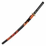 27.5'' Carbon Steel Katana - Red Dragon Saya