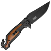 Wartech 8.5'' Folding Knife w/ Wood Inlay