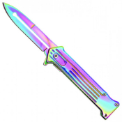 Introducing the Clown Prince Folding Knife in Rainbow, available at GorillaSurplus.com. Elevate your collection with its vibrant design and reliable functionality.