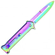 Introducing the Clown Prince Folding Knife in Rainbow, available at GorillaSurplus.com. Elevate your collection with its vibrant design and reliable functionality.