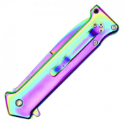 Introducing the Clown Prince Folding Knife in Rainbow, available at GorillaSurplus.com. Elevate your collection with its vibrant design and reliable functionality.