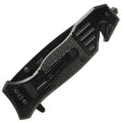 Black Action Liner Lock Spring Assisted Pocket Knife