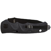 Schrade Mini Black Tanto 40 Percent Serrated 4116 Steel Push Button Lock