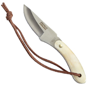 Schrade Primos Fixed Blade With White Bone Handle and Leather Sheath Knife