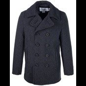 Schott NYC Leather Trim Peacoat