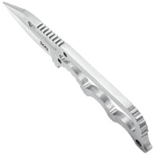 Instinct-Mini Silver Stainless Steel Handle Fixed Blade Knife