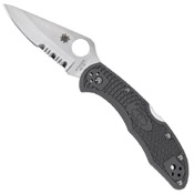 Spyderco Delica 4 Half Serrated Edge Folding Blade Knife