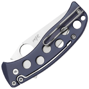 PITS Blue Titanium Handle Folding Blade Knife