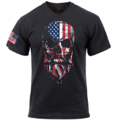 Ultra Force US Flag Bearded Skull T-Shirt