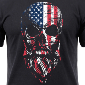 Ultra Force US Flag Bearded Skull T-Shirt