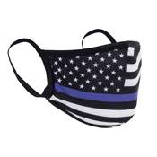 Rotcho Thin Blue Line Flag Reusable 3-Layer Face Mask 