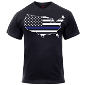 Thin Blue Line America Map T-Shirt