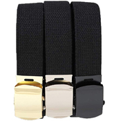 Ultra Force 54 Inch Black Military Web Belts in 3 Pack