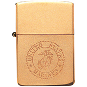 Solid Brass Marine Corps Zippo Lighter