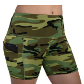 Womens Camo Workout Performance Legging Shorts