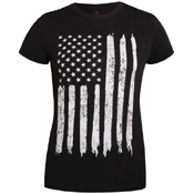Ultra Force Womens Distressed US Flag Long T-Shirt