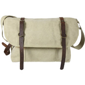 Vintage Canvas Explorer Shoulder Bag with Leather Accents