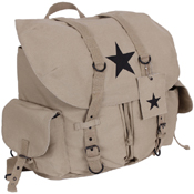 Vintage Weekender Canvas Backpack with Star