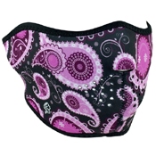 Neoprene Purple Paisley 12 Face Mask