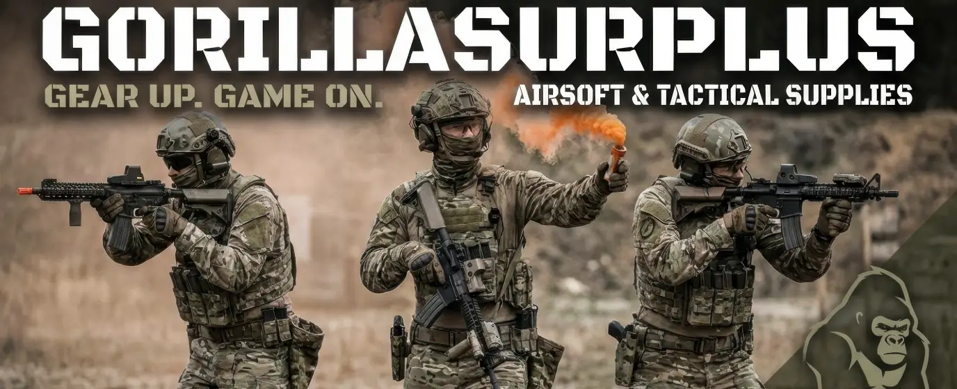 Gorilla Surplus military gear display — shop featured products