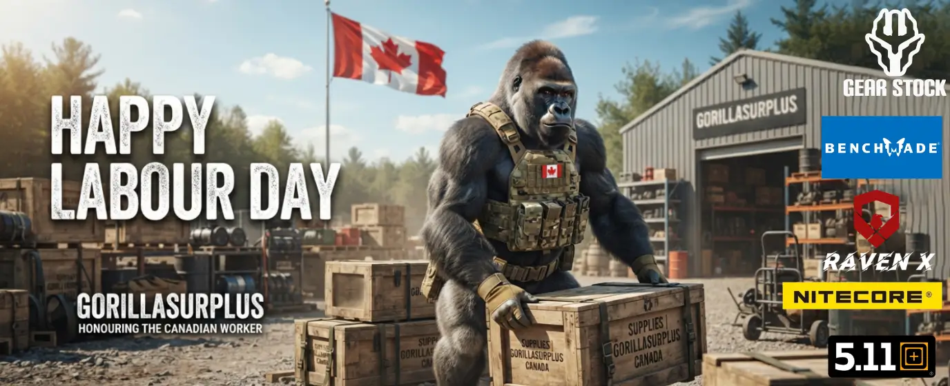 Gorilla Surplus military gear display — shop featured products